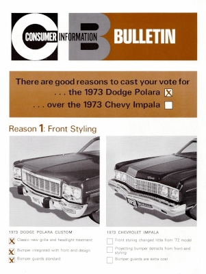 Dodge Polara 1973 Consumer Information Bulletin